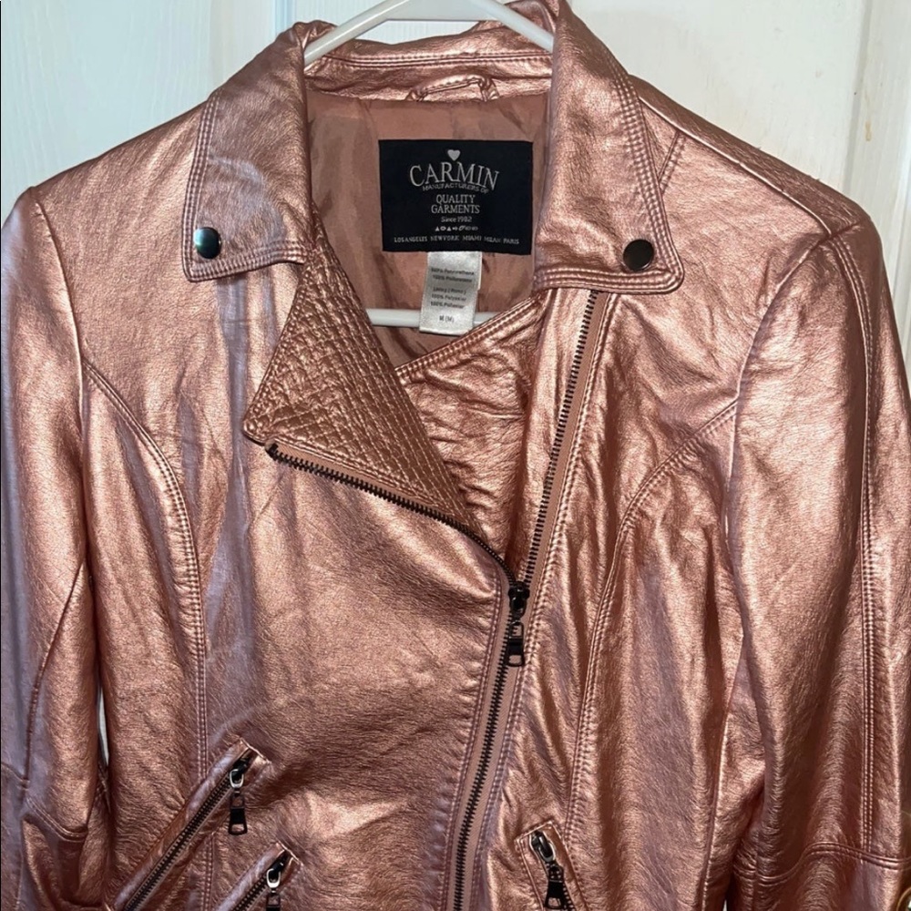 Rose gold Faux Leather Jacket
